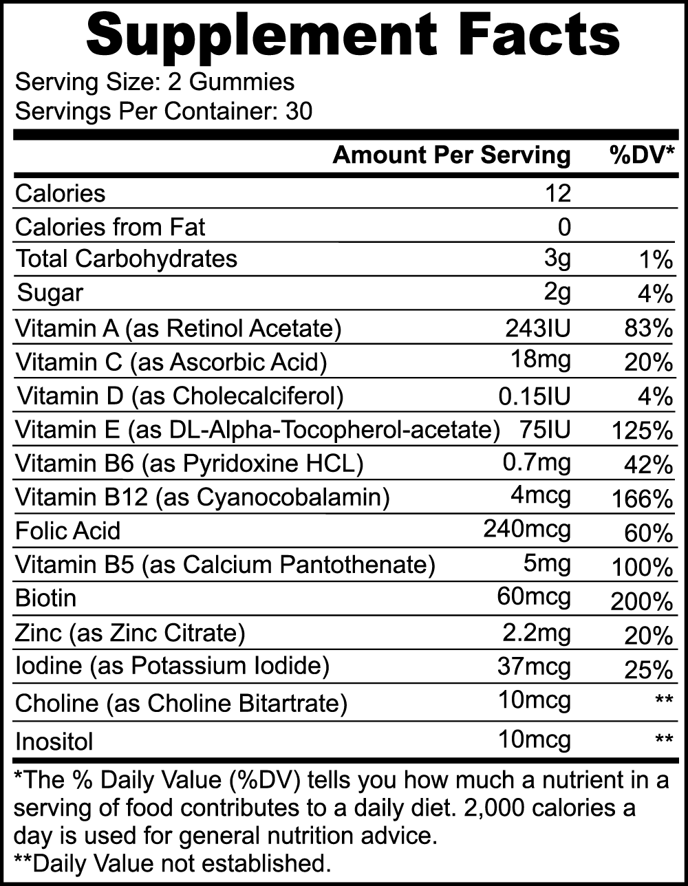 Sample Gymfluencer Multivitamin Bear Gummies (Adult)